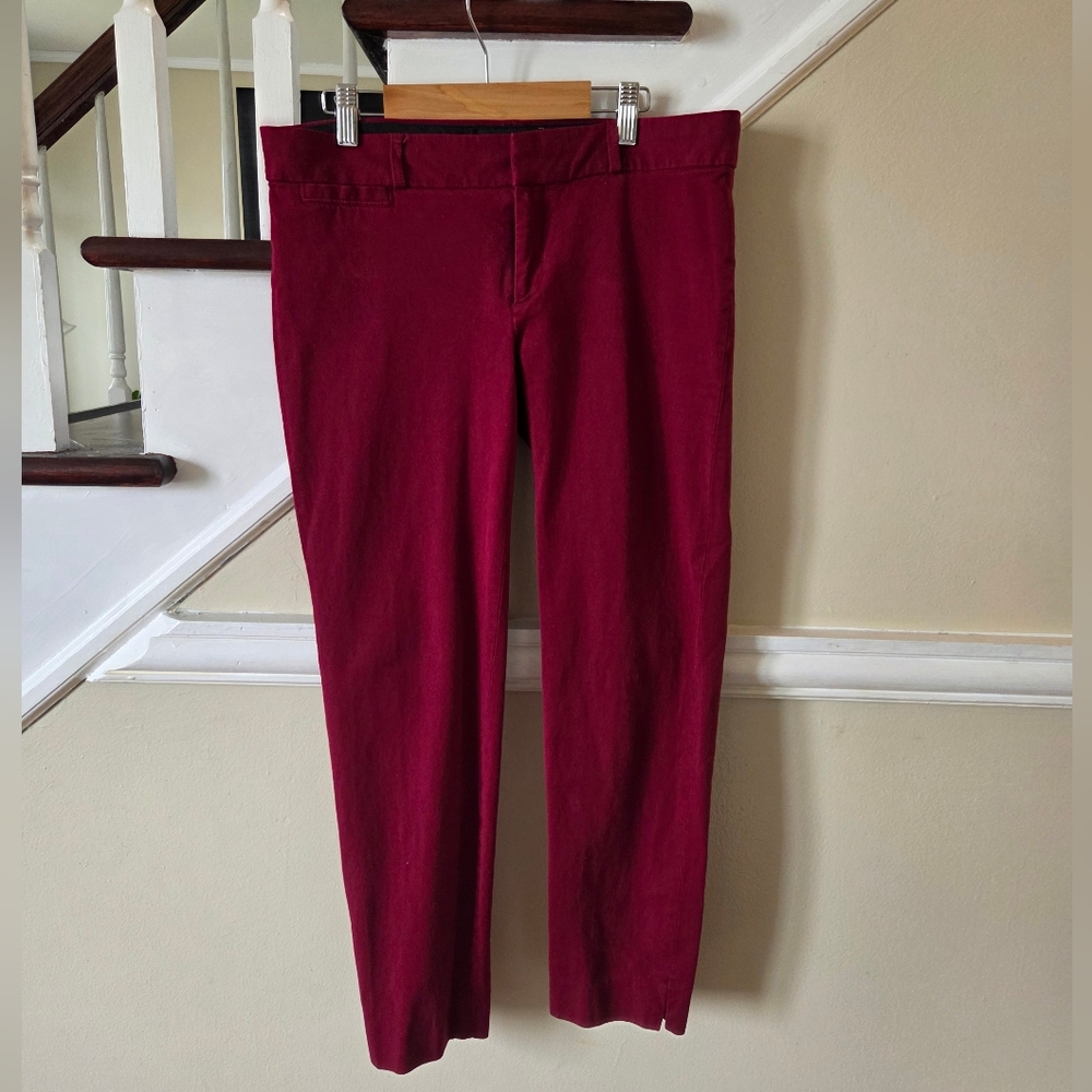Banana Republic Women's Sloan Fit Burgundy Red Pants